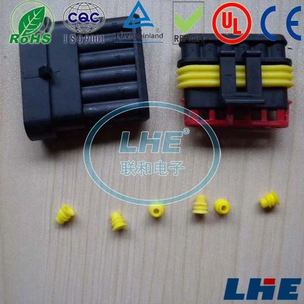 6090-1021 Delphi 5 Pin Female Connector Free Adapter Automotive Greenway 3 Pin Electric Male Female Connectors 898 Nylon 20000