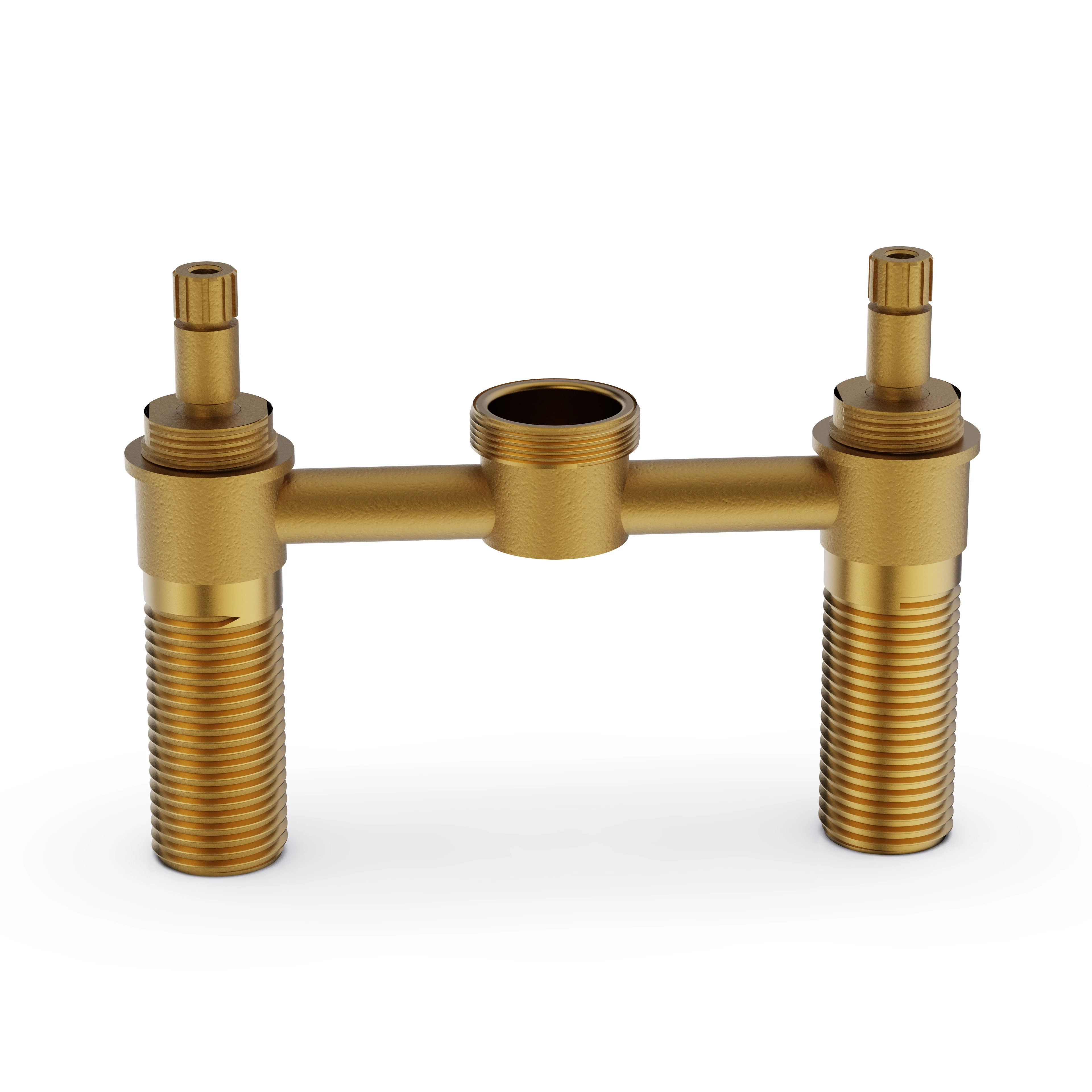 Kingston Brass Helmsman Design Double Handle British Retro Brushed Nickel-Plated High-Mouthed Bathroom Faucet