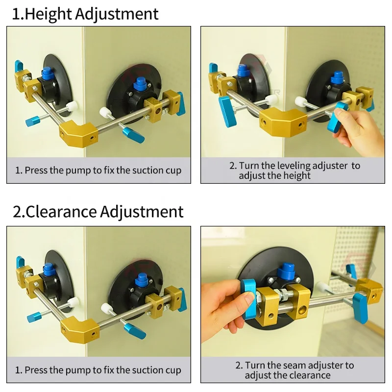 Factory Direct Sale Adjustable 90 Degree Vacuum Suction Cup Seamless Seam Setter for Lifting Granite Tile