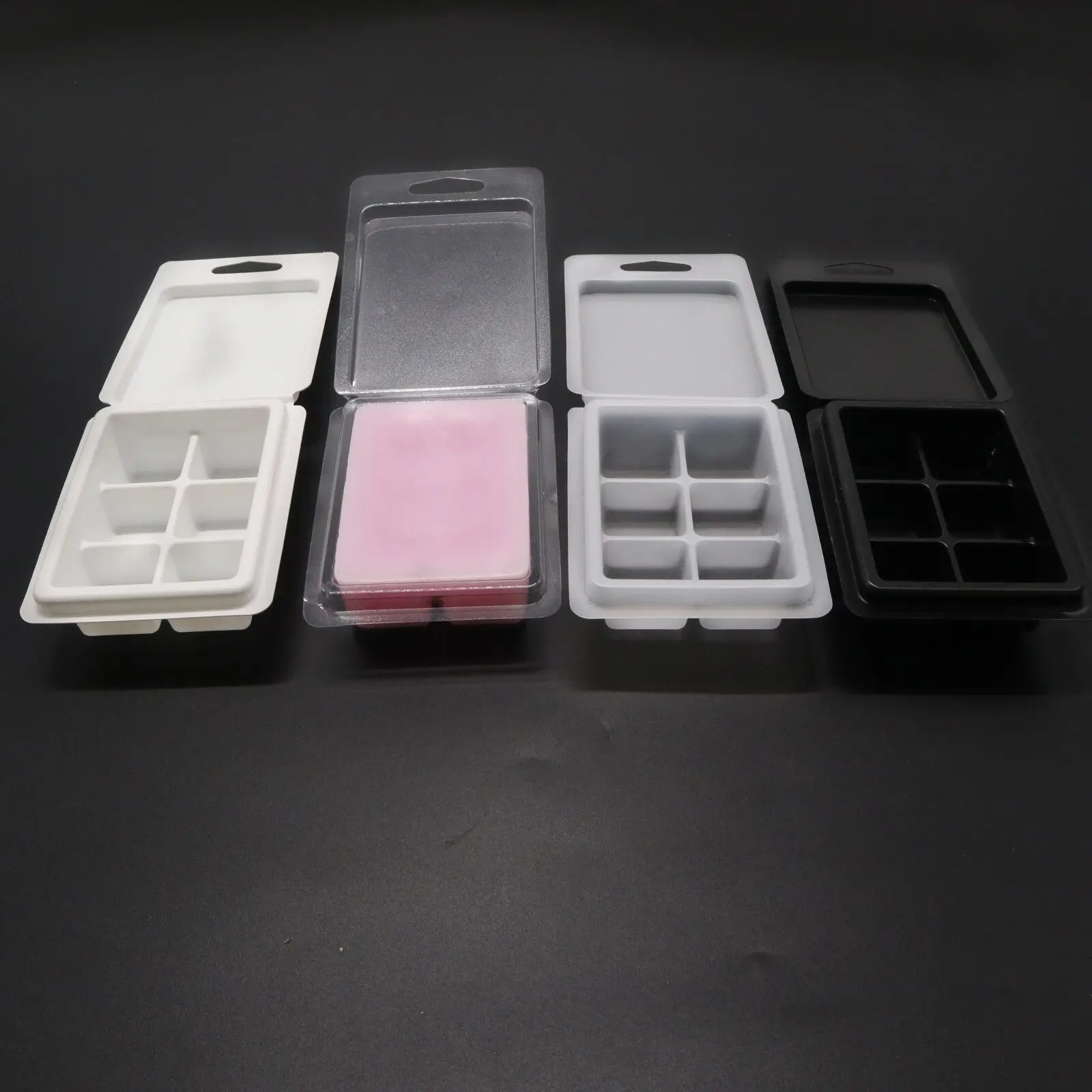 Wholesale Transparent/Frost/White/Black Blister Plastic Clam Shell Wax Melt Wax Candle Packaging