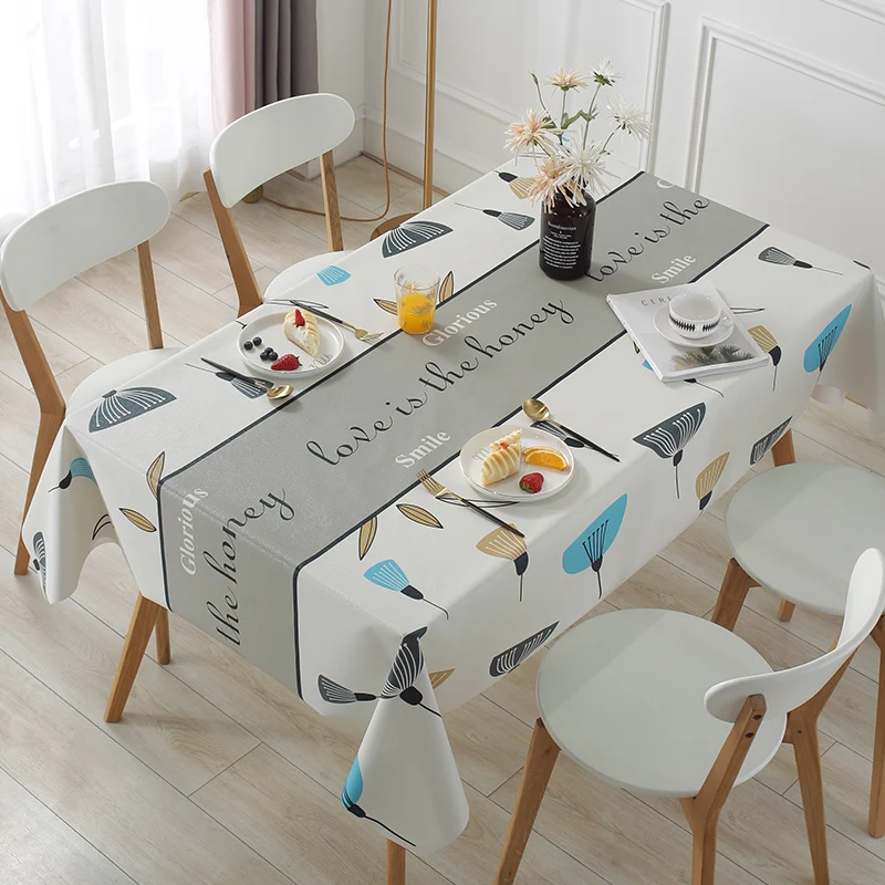 Fancy Outdoor TableCloths Rectangle Waterproof Oilproof  Oilcloth Tablecloth PVC Heavy Duty Reusable Plastic