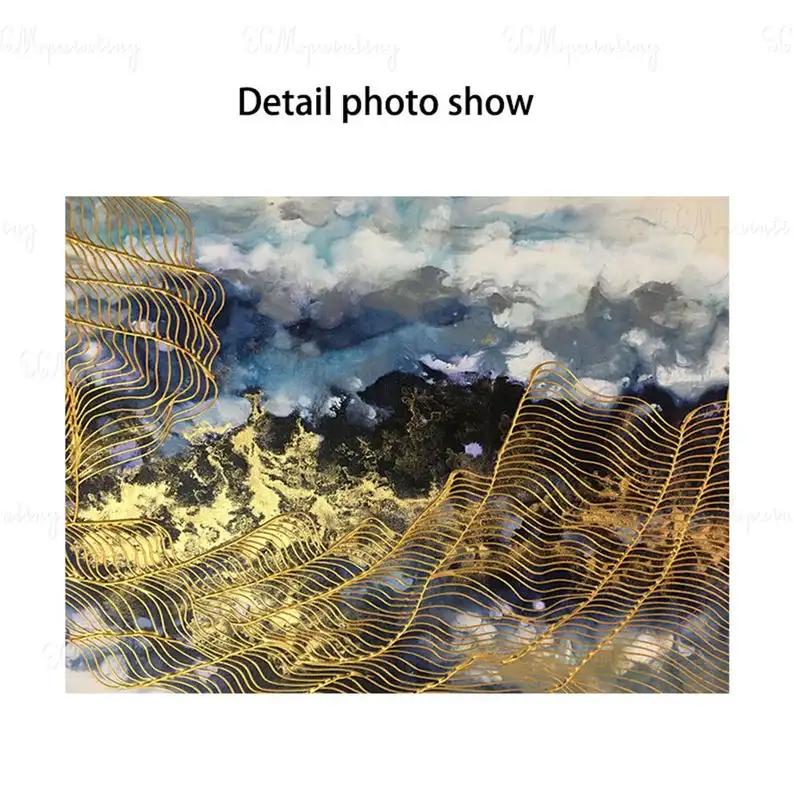 Decorative Painting Dafen Handmade Wall Decoration Abstract Gold Foil Leaf Canvas Art Oil Painting framed paintings