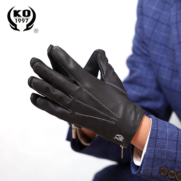 
KKOYING gloves Anti slip baby cow leather washable stylish custom warm men gloves 