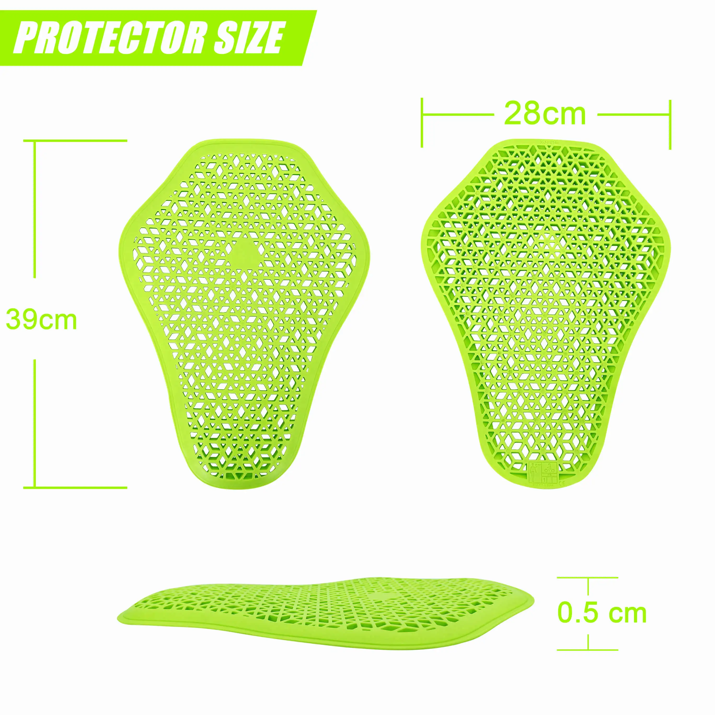 OSN-B-001 CE Level 1 Certified SPO Armor Pad Back Shoulder Elbow Knee Hip Insert Pads Protectors for Motorcycle Jacket Snowboard