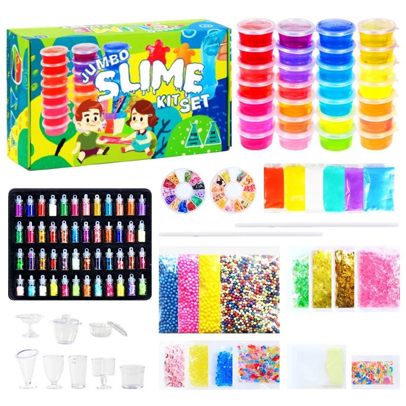 Zhiqu Toys Ultimate DIY Fluffy Slime Making Kit Boys and Girls Birthday Idea Includes Crystal Slime and Clay Game Supplies