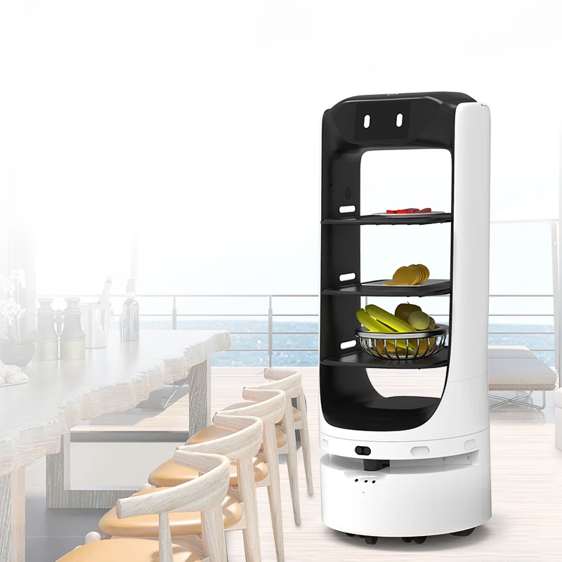 Artificial Intelligence Autonomous Navigation Service Robot is Used for Hotel, Restaurant, Bar Service Robot Waiter