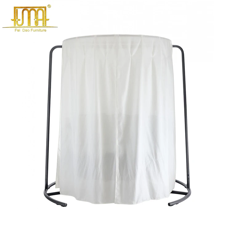 Outdoor Garden Aluminum Frame Single Hanging Round Swing Bed