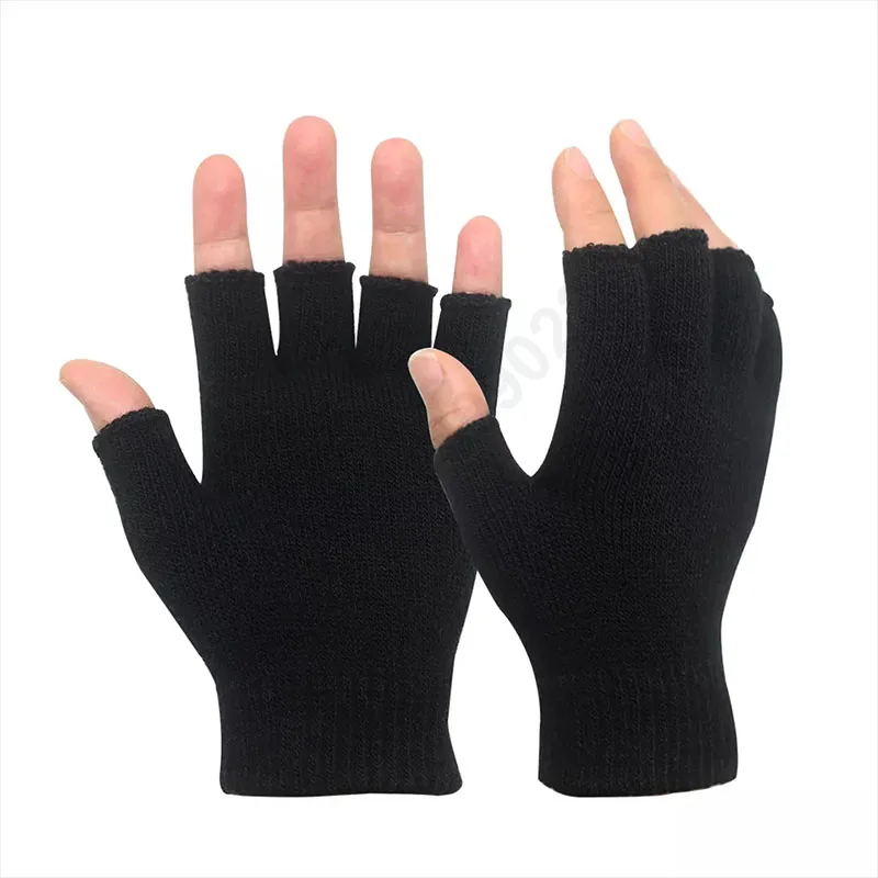 Half Finger Winter Knit Gloves Men Women Warm Sweet Knitted Top Fingerless Mittens Gloves