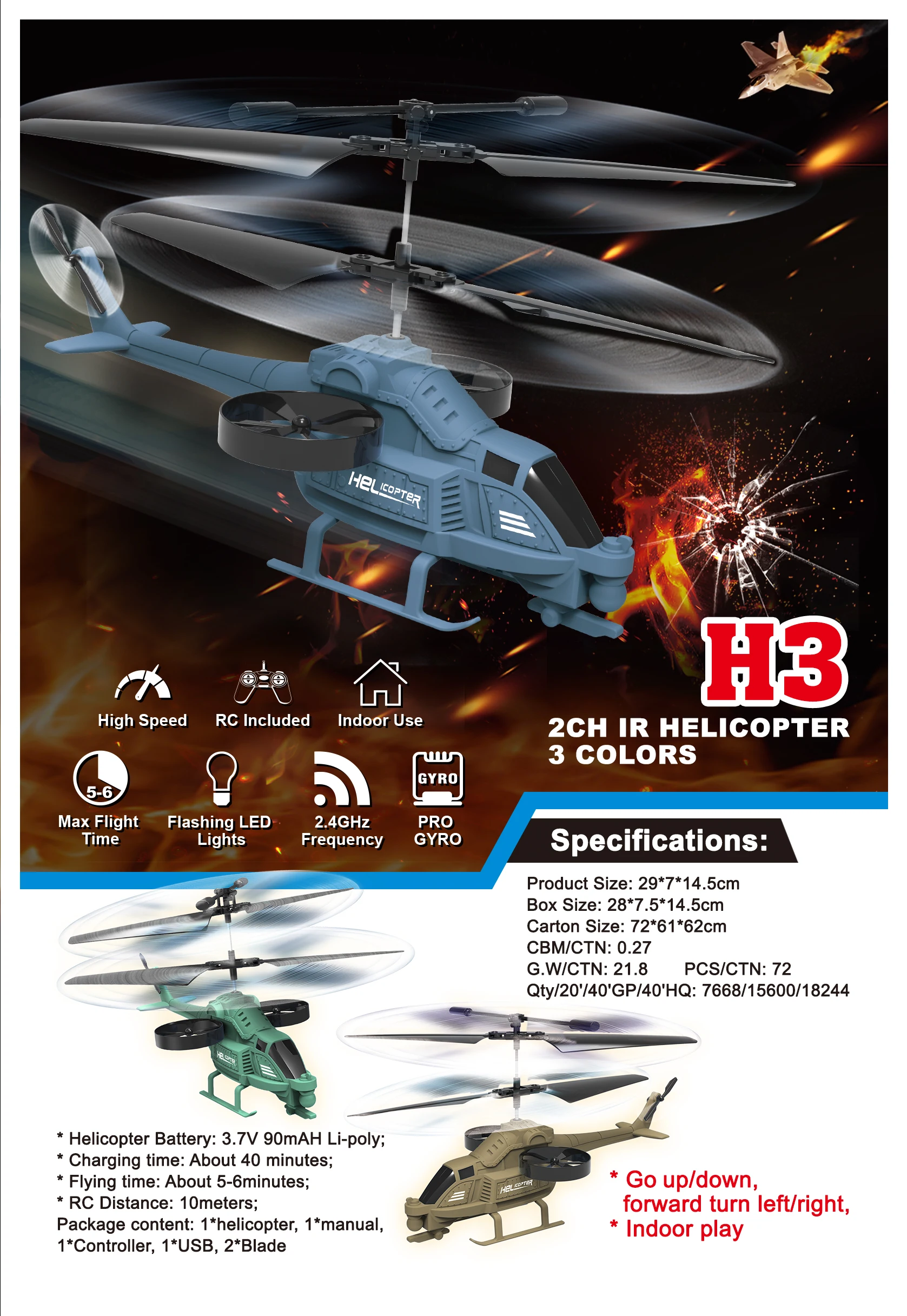 2 Channel Infrared Control Helicopter Military Series RC Flying Toy Helicopter With LED Lights for kids