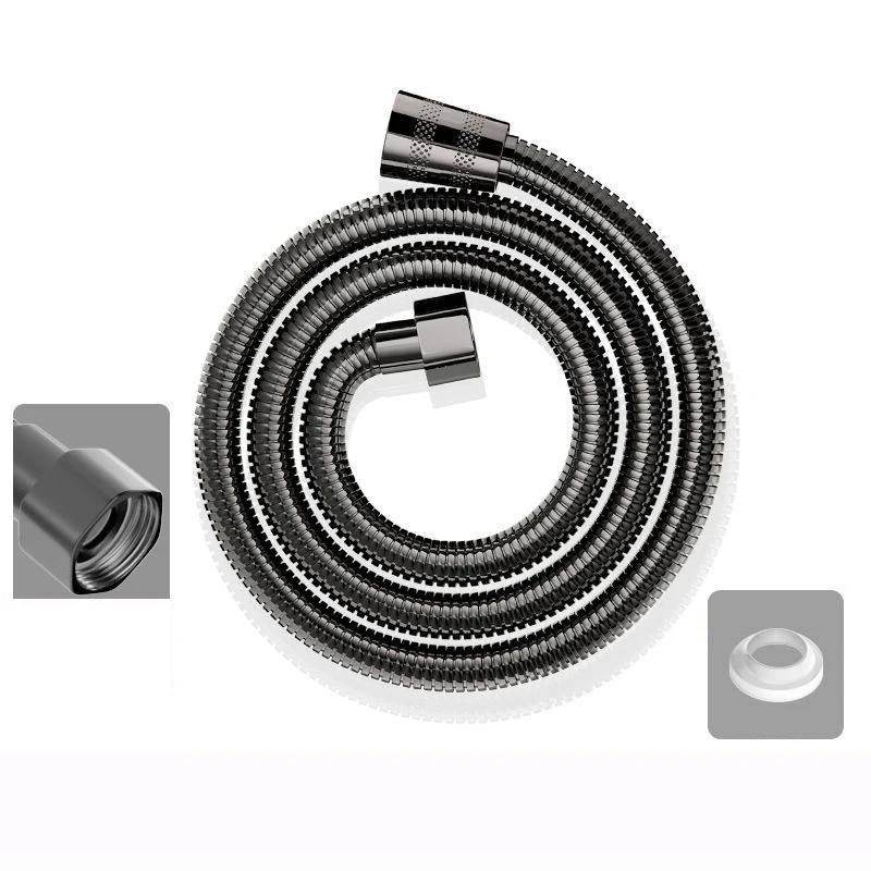 Black Shower Hose With High quality Stainless Steel  For Bathroom