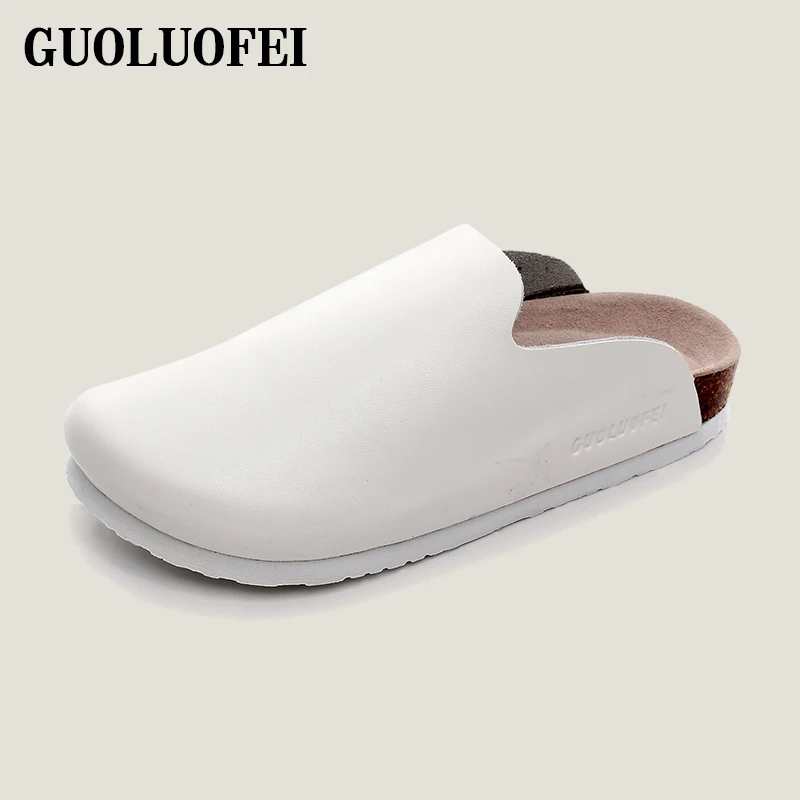 unisex mules women shoes sandals slippers 2 straps closed toe slippers slides flip flops hot summer cork slippers