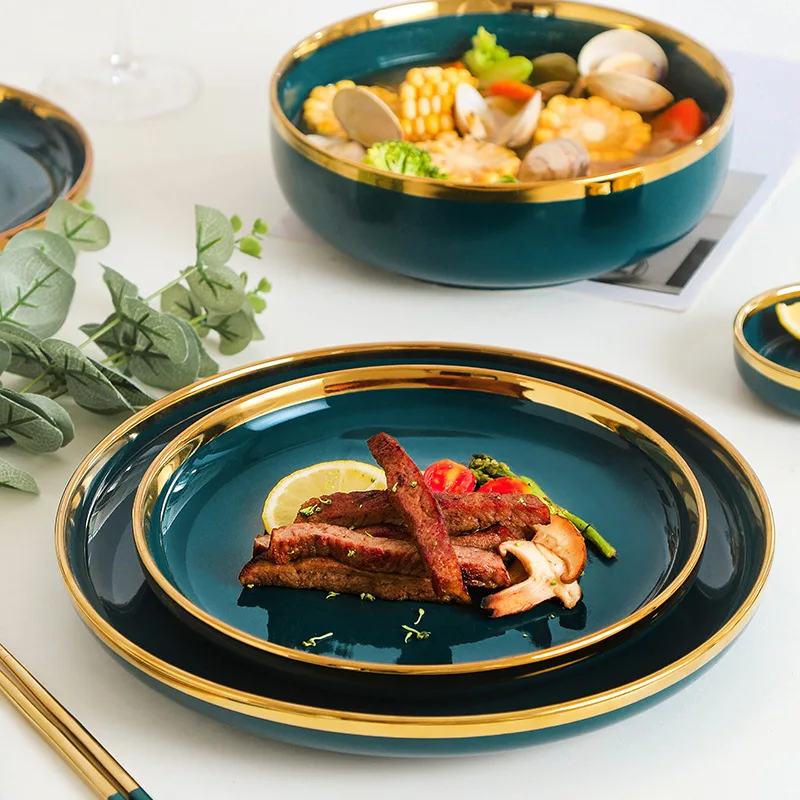 HY Nordic ceramic tableware set Ceramic household rice bowl dish fish bowls chopsticks Western