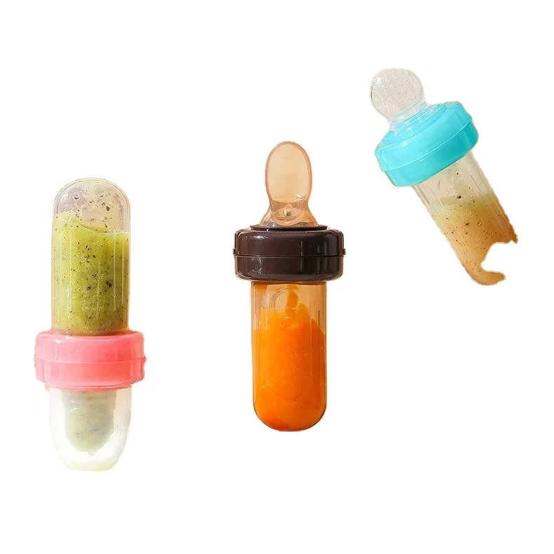 GYF Portable Baby Feeding Spoon Fresh Fruit Food Feeder Baby Food Feeding Pacifier Silicone Baby Fruit Food Feeder
