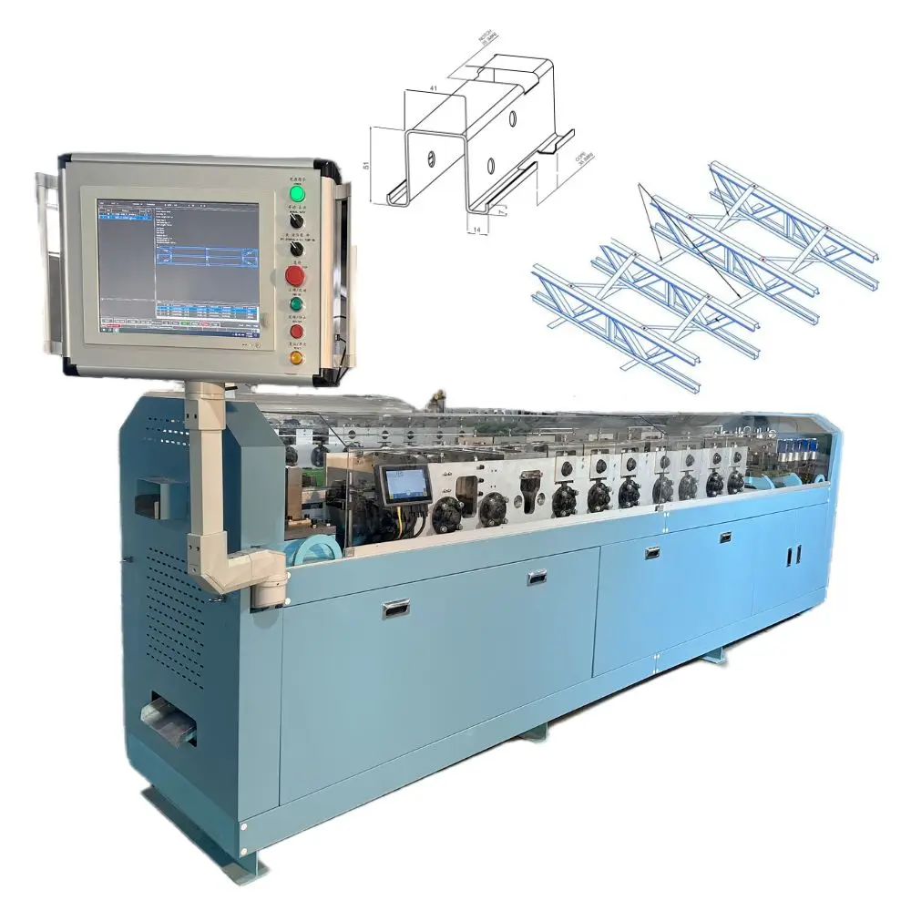 0.5mm-1.0mm Thickness 51*39 Lightweight Steel Structure Omega RoofTruss Floor Joint Light Steel Framing Machine