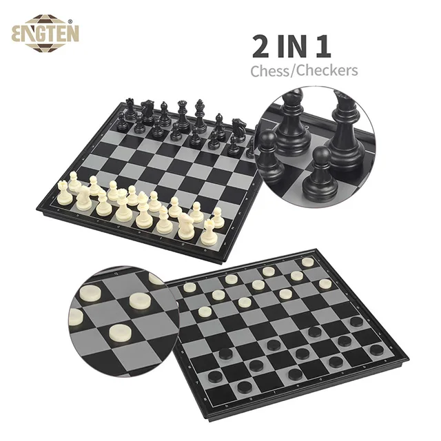 Wholesale 2 in 1 Plastic Magnetic Chess Game Tournament Chess Games Set with Chess Pieces