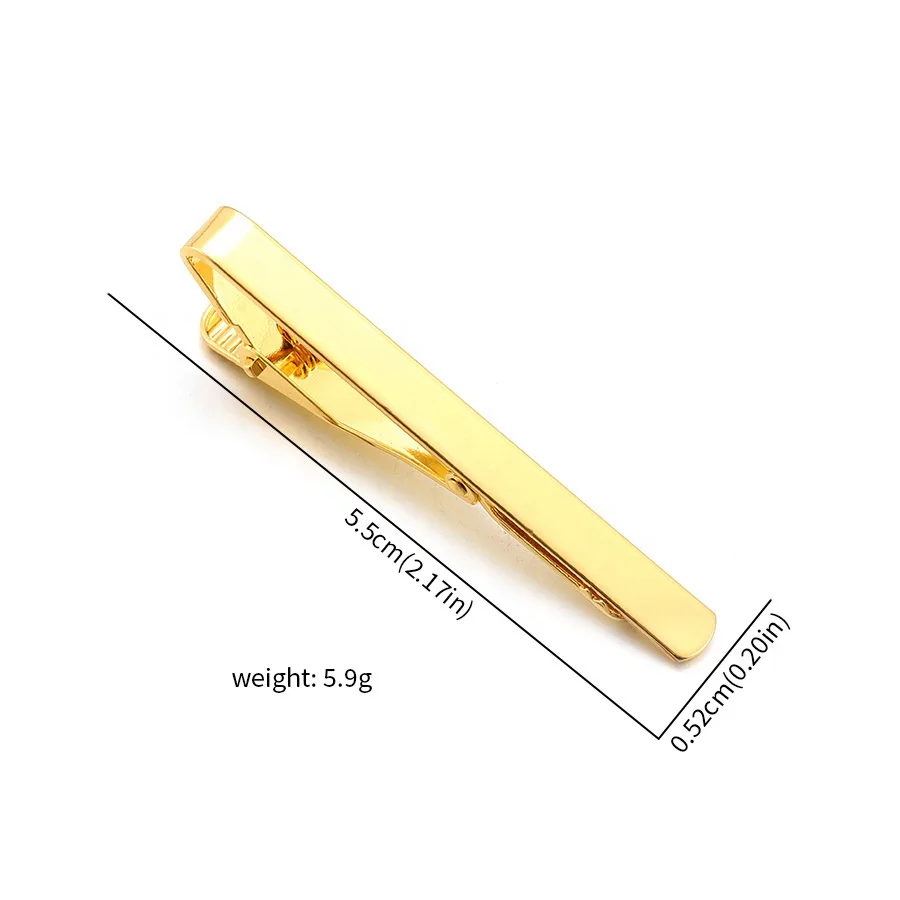 Cheap and best sale Individually packaged simple and elegant gold tie pin tie bars brass blank tie clips