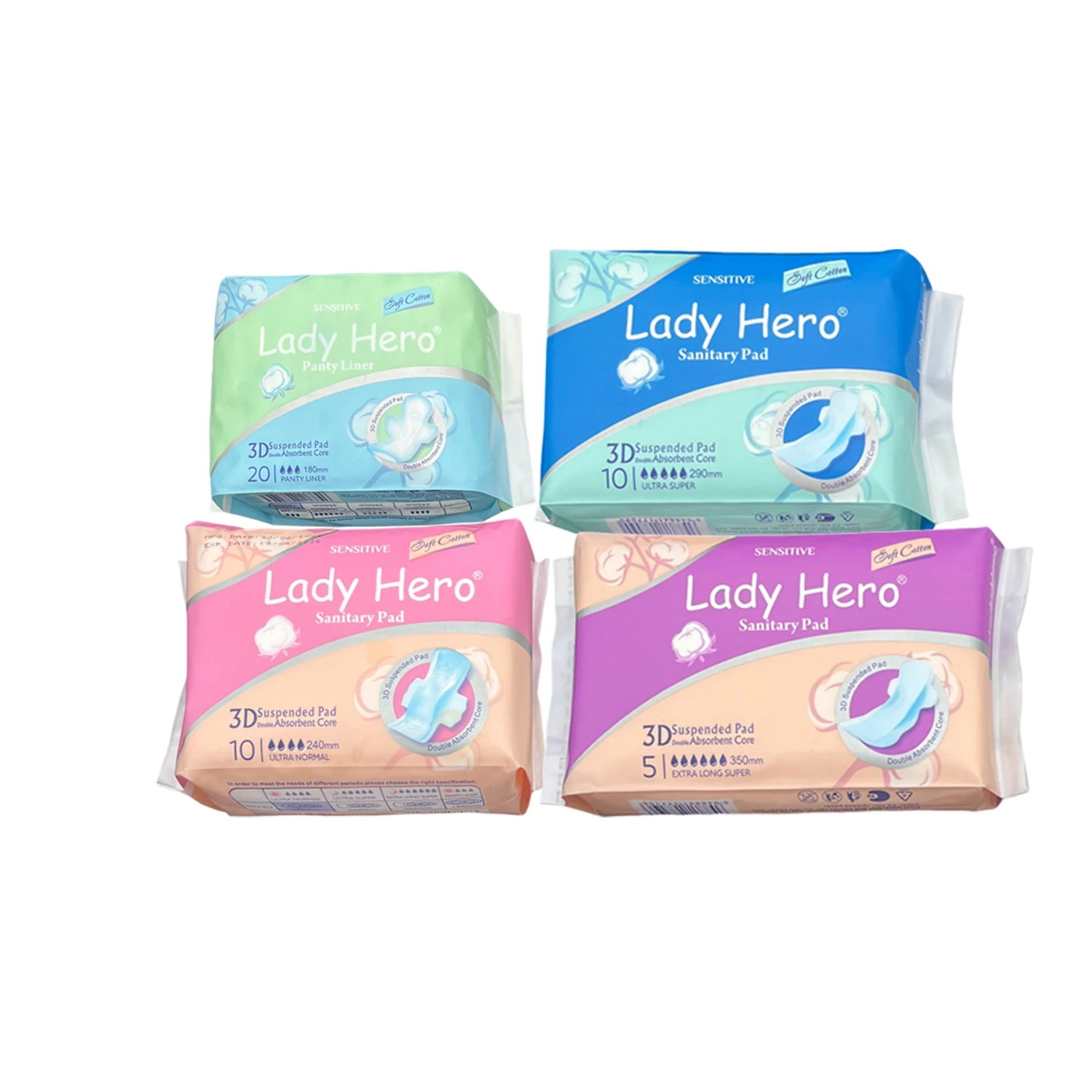 Organic Cotton Feminine Hygiene Products Lightweight and Discreet Protection Panty Liner sanitary pads wings Women