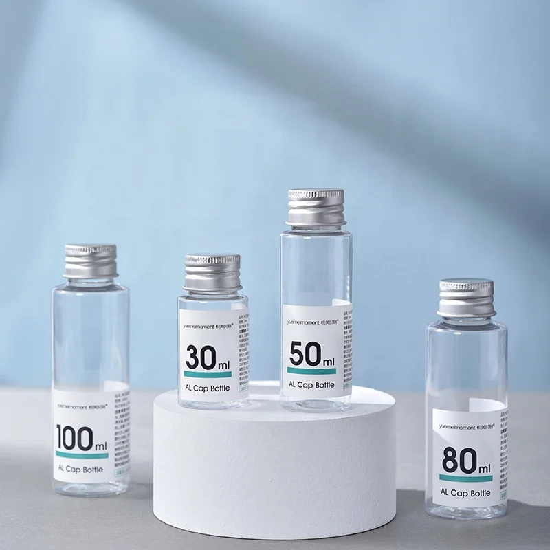 30Ml Empty Clear PET Plastic Tube Bottle Containers With Silver Aluminum Screw Cap For Makeup Lotion