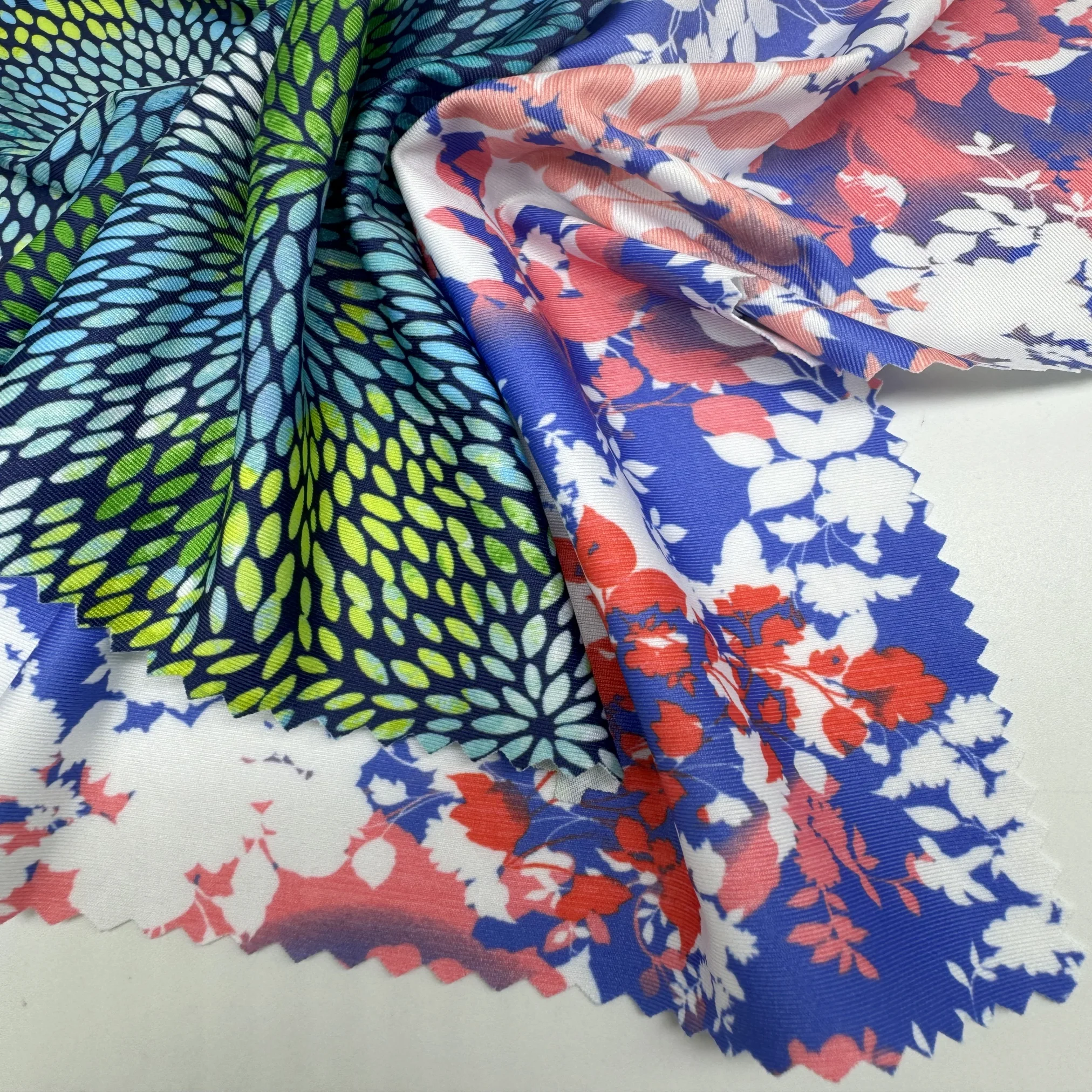 Custom design 4 way stretch fabric jersey polyester spandex digital printing swimwear fabric