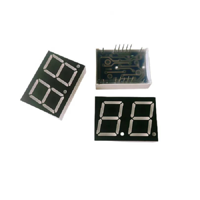 Blue 0.8 inch smd seven segment display showing 2 digit 7 segment display
