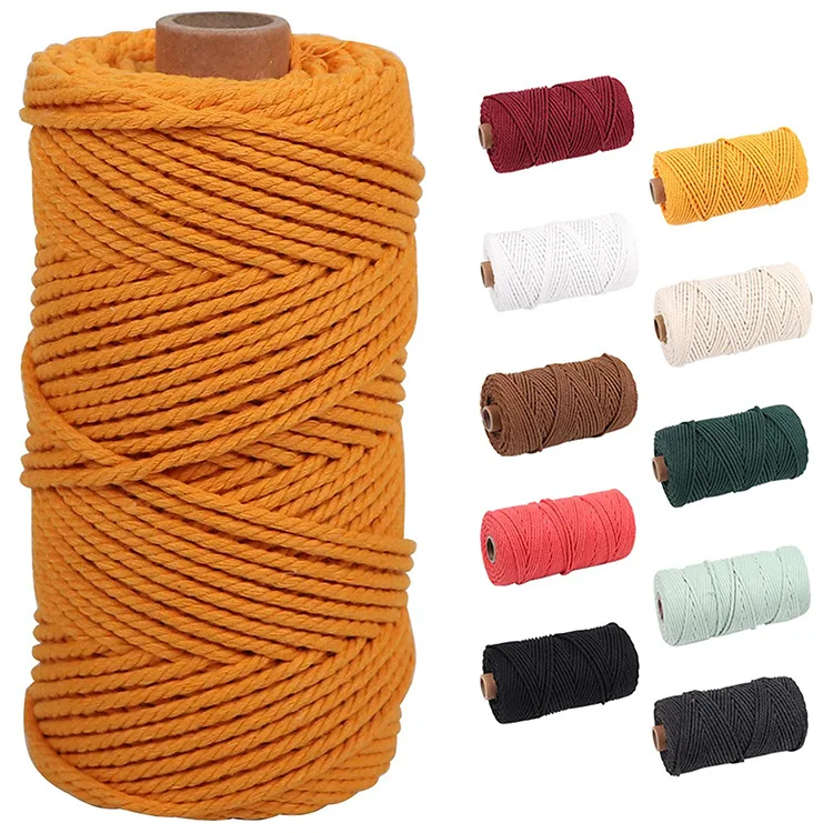 Twist Custom Braided 2mm 3mm 4mm 5mm Wholesale Cotton Macrame Cord Rope