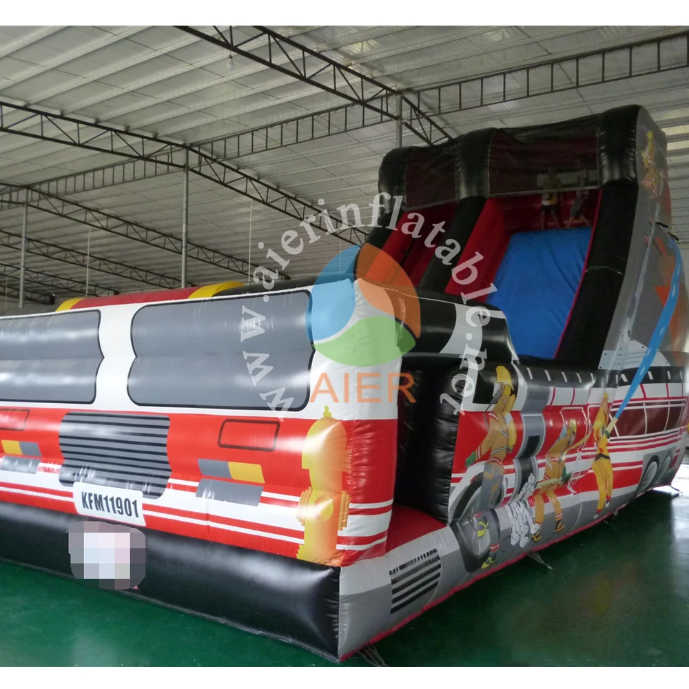 Fashionable fire truck foam bounce house for children commercial foam inflatable fire truck slide customized for sale