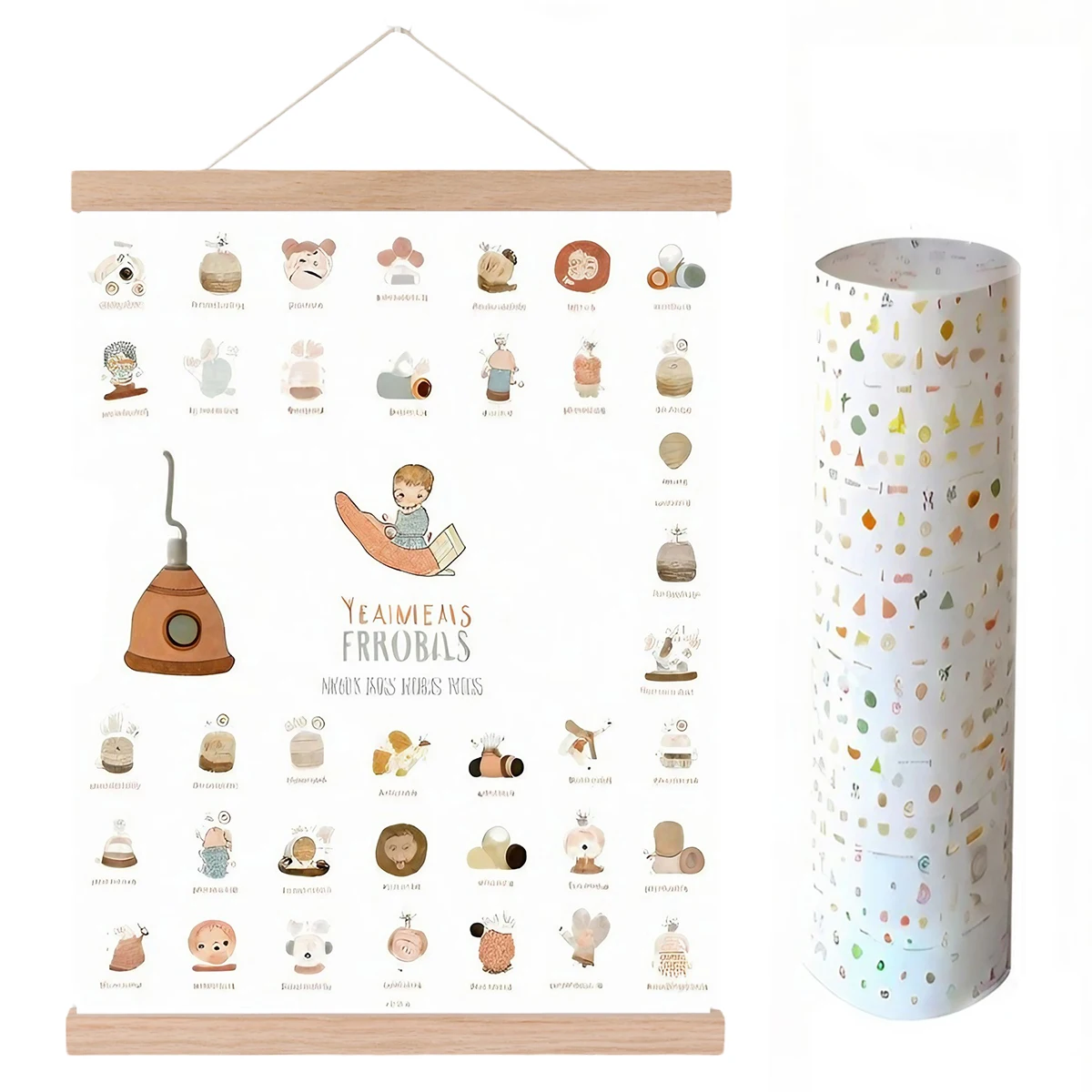 Every Precious Milestone My First Times poster with wooden frames poster hanger wall decor