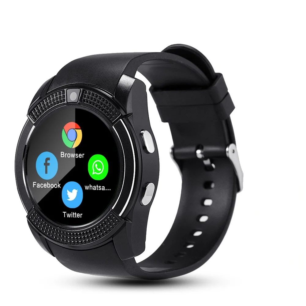 Newest Sim Card Android Camera Rounded Answer Call Dial Call Smartwatch Heart Rate Fitness Tracker Sport Men Smart Watch V8