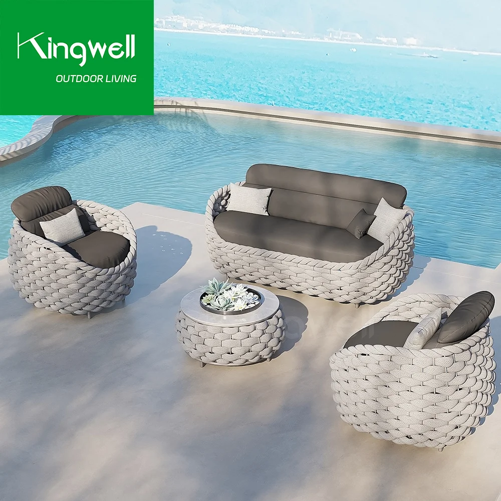 Набор мебели для патио в итальянском стиле, Водонепроницаемые Наборы для отдыха на открытом воздухе, алюминиевые наборы для садовых диванов