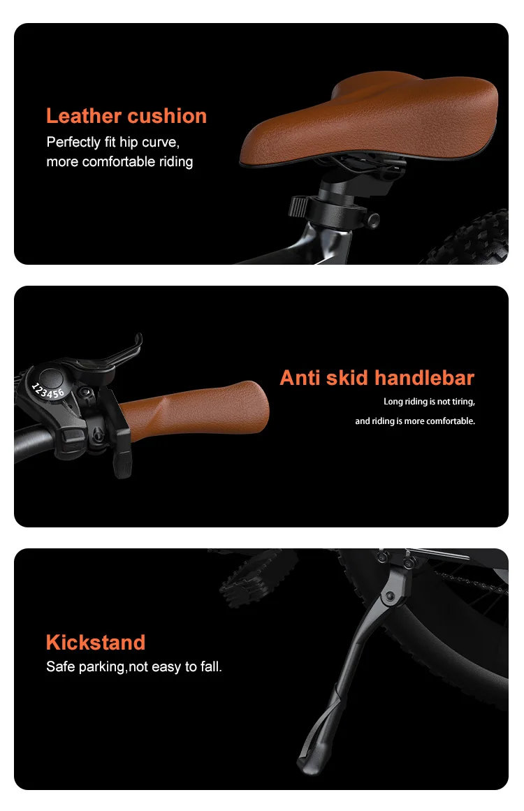 Electric Bike Adults 750W BAFANG Motor 48V 16Ah Larger Battery 24' Fat Tire Ebike Snow Beach Mountain E Bike Shimano 7-Speed