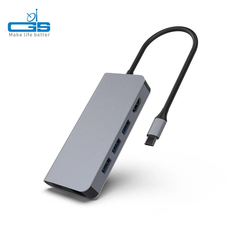 Data Transfer 8 In 1 USB C Hub To Multi USB 3.0 HD Adapter USB-C Type C 3.1 Splitter Docking Station
