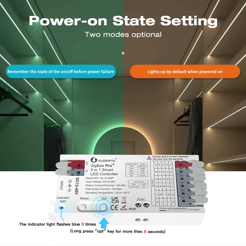 Zigbee pro + умный светодиодный контроллер 5 в 1 DC12-48V 2 4 г RF работает с RGBCCT RGBW RGB CCT и одноцветными полосками