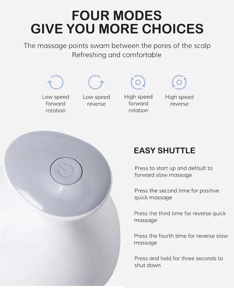 Red Light Rechargeable Wholesale Smart Handy Device Tool Other Massage Product Waterproof Oil Scalp Coper Head Massager Machine