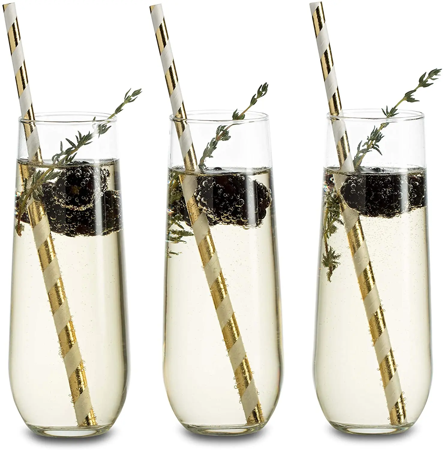 48 Pack Stemless Plastic Champagne Flutes Disposable 9 Oz Clear Plastic Toasting Glassware Shatterproof Recyclable and BPA-Free