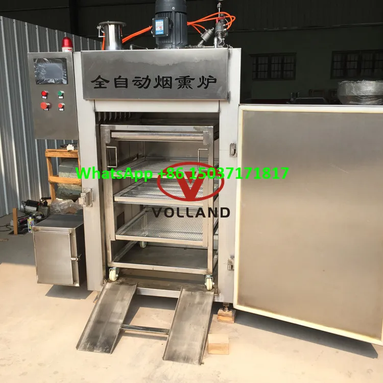 automatic chicken smoking oven/sausage smokehouse/fish smoking machine for salmon