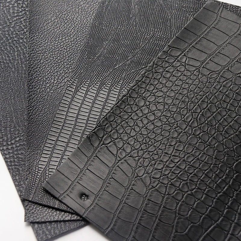PVC Synthetic leather black series of various textures embossed leather for car seat sofa bags suitcase leather product fabric