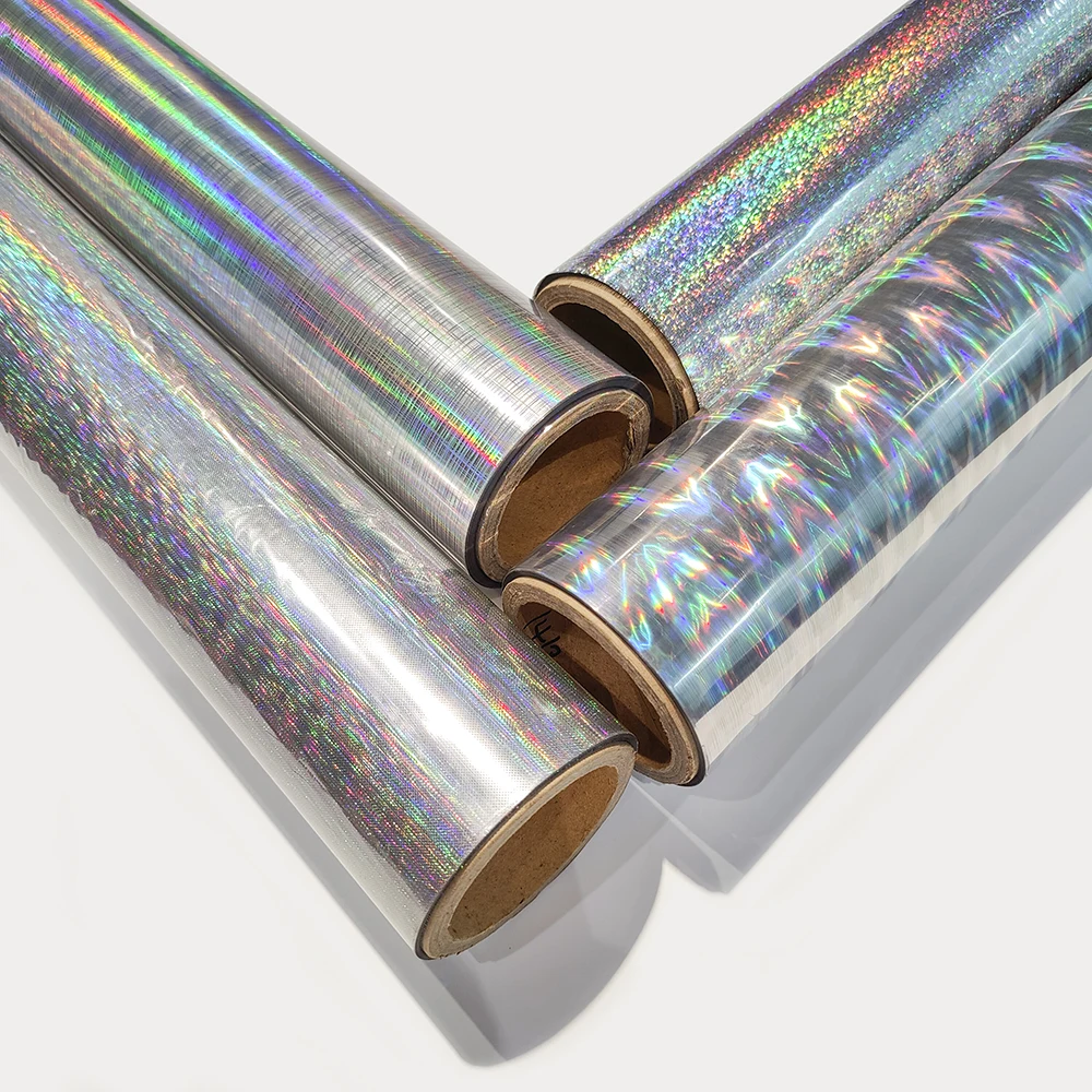 Free sample cloud pattern holographic laser bronzing film for blending textiles and leather