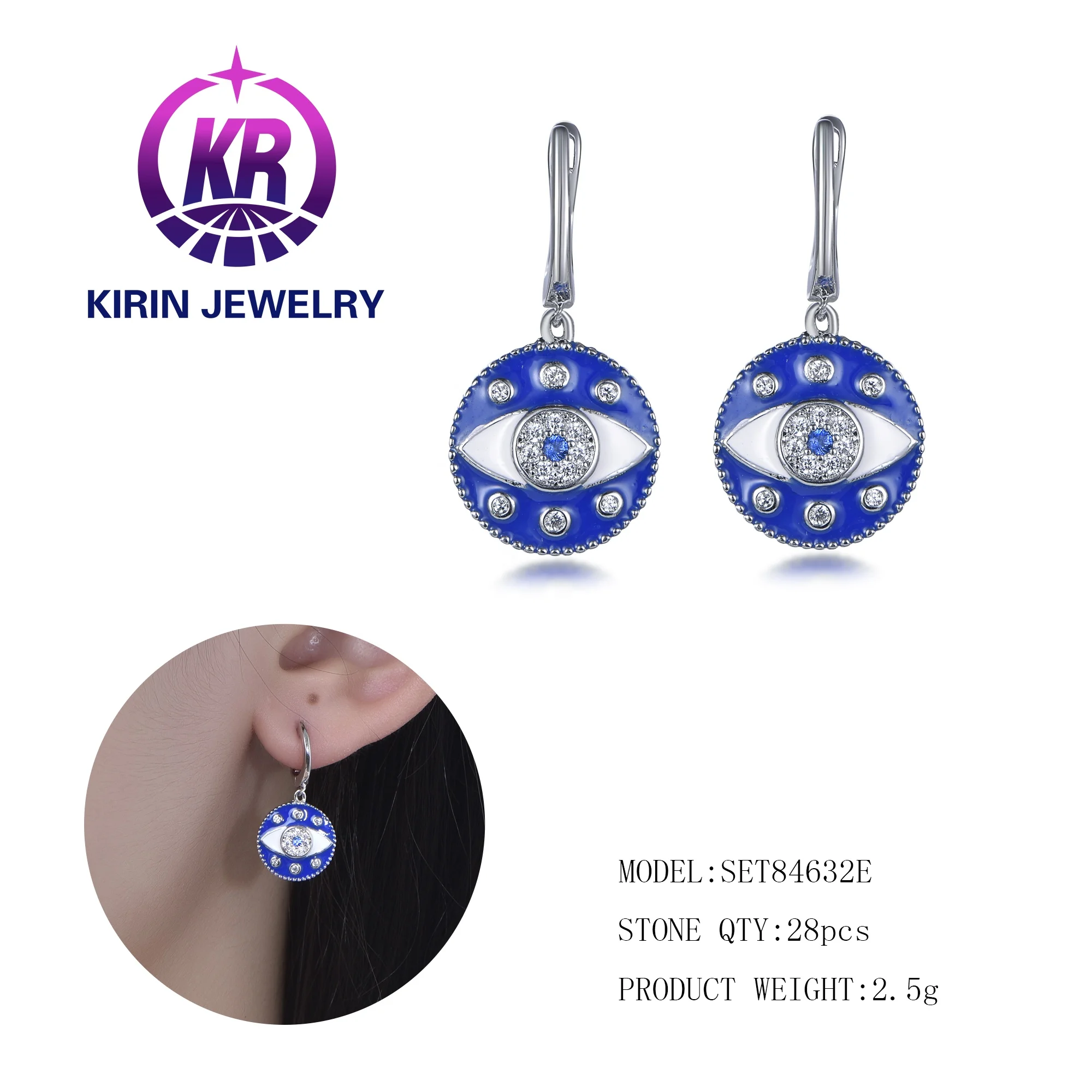 fashion jewelry dubai jewelleries set blue evil eye jewelry earrings ring jewellery gift sets sterling silver 925 jewellery