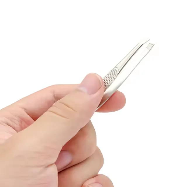 Custom Logo Stainless Steel Volume Isolation Sticker Nail Beauty Cuticle Tweezer For Manicure