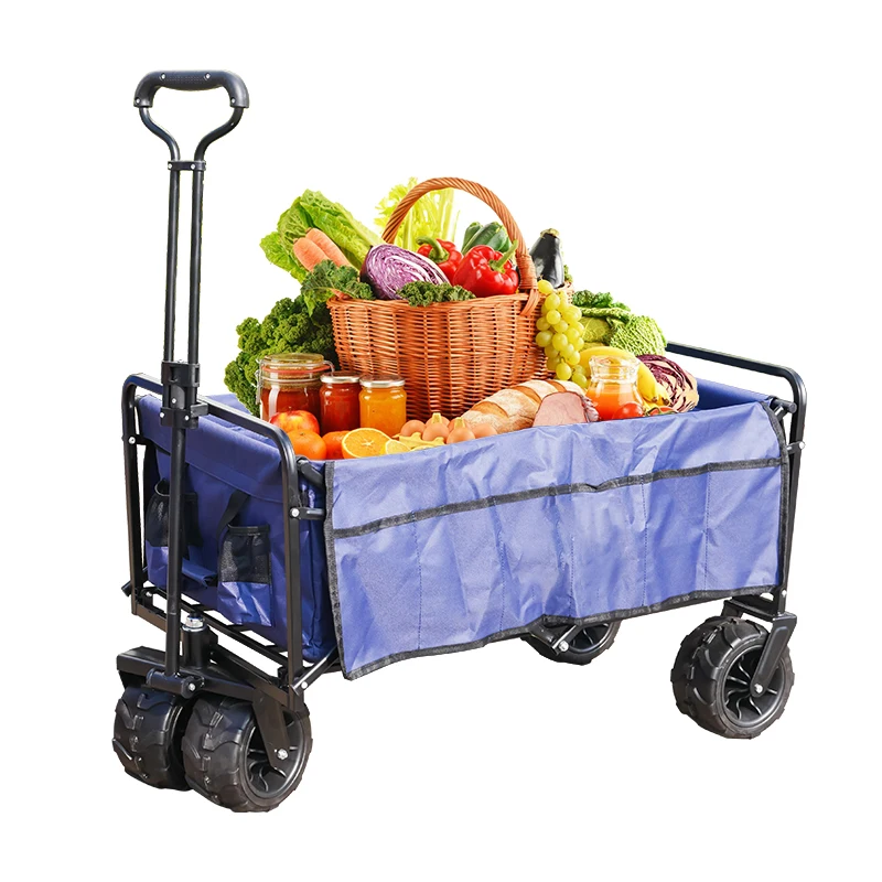 
Outdoor push beach trolly folding wagon Collapsible Utility Trolley garden cart 