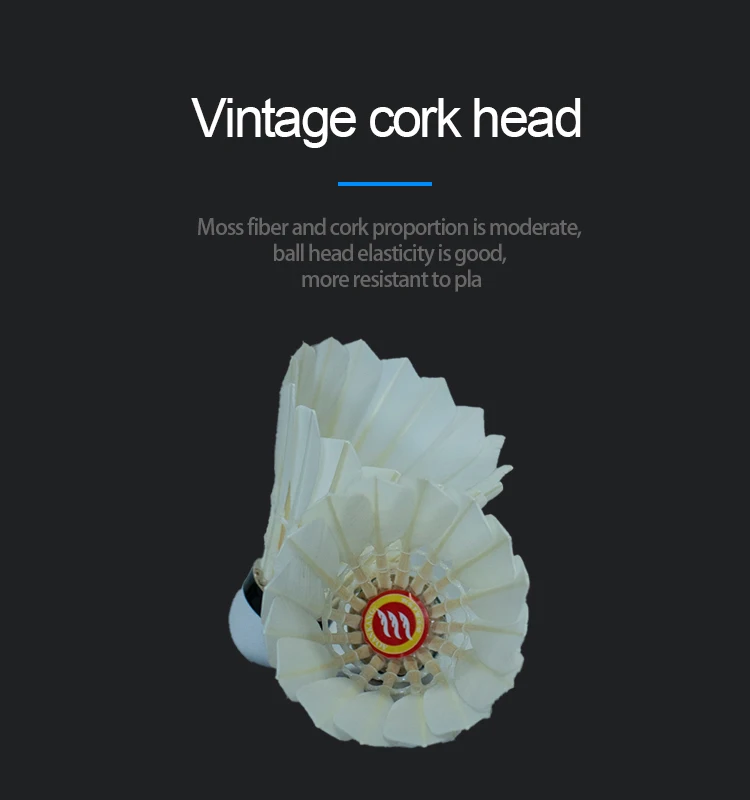 Оптовая цена, изготовленный на заказ, высококачественный прочный Волан для бадминтона из гусиного пера