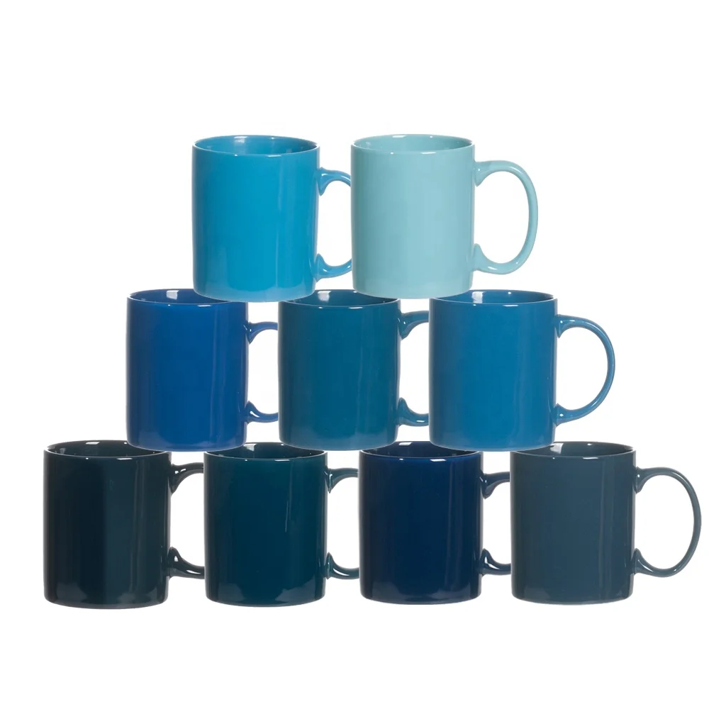 Сублимационная 325 мл Золотая оправа эмалированная пустая стеклянная керамическая чашка кружка