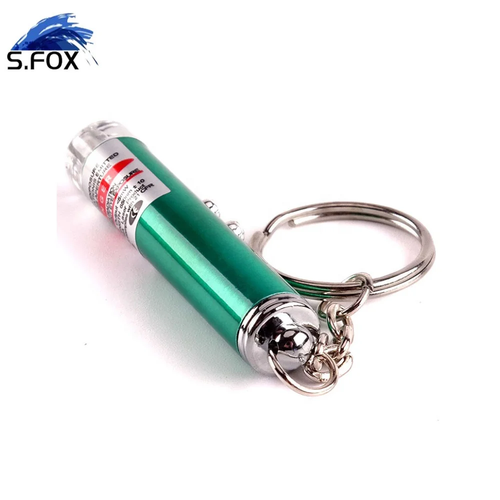 Factory Directly Supply Cheaper Price Red Light Pointer Keychain 2 in 1 Pointer Flashlight for Cats