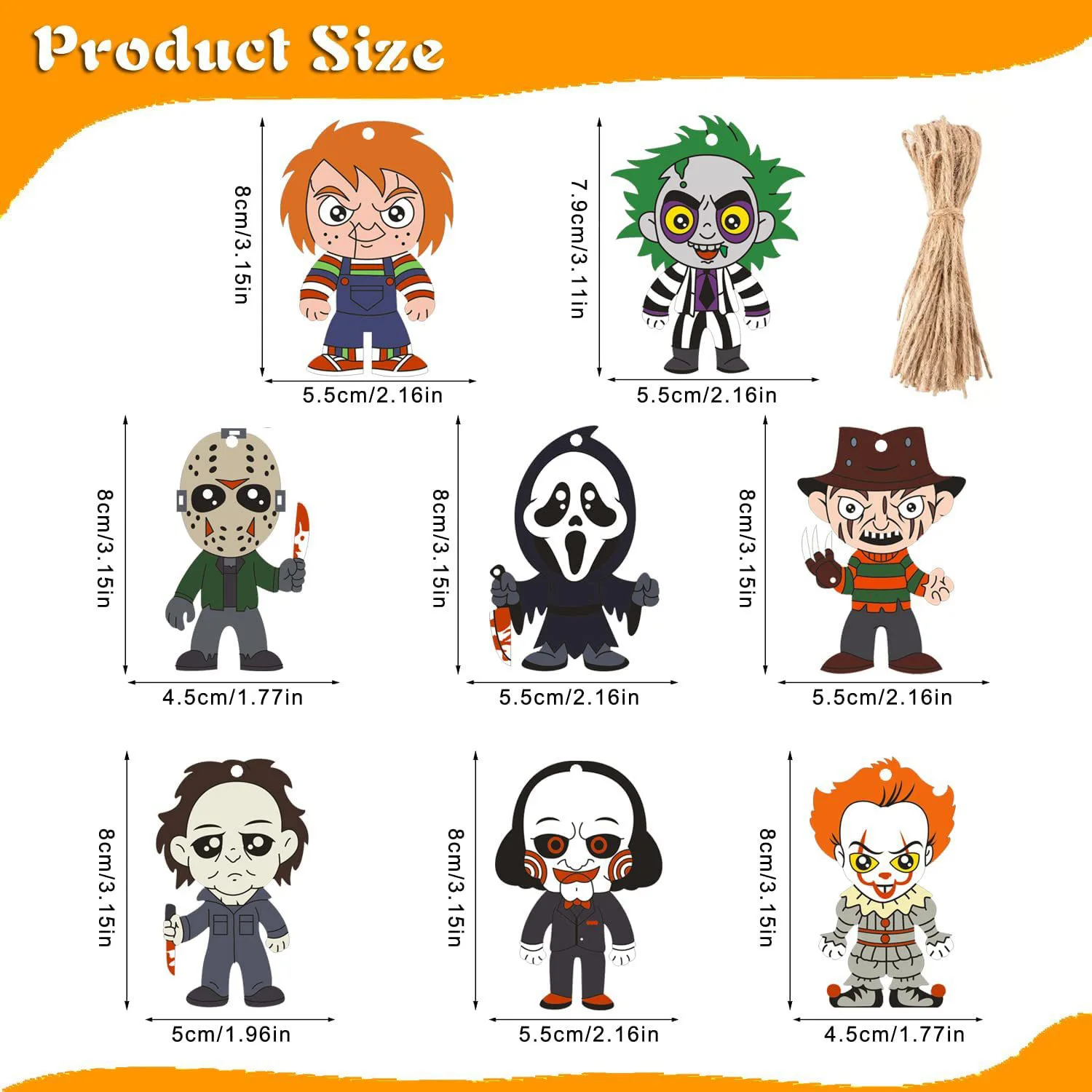 15pcs Personalized home décor Wood crafts DIY Halloween pendant Small wooden decorations