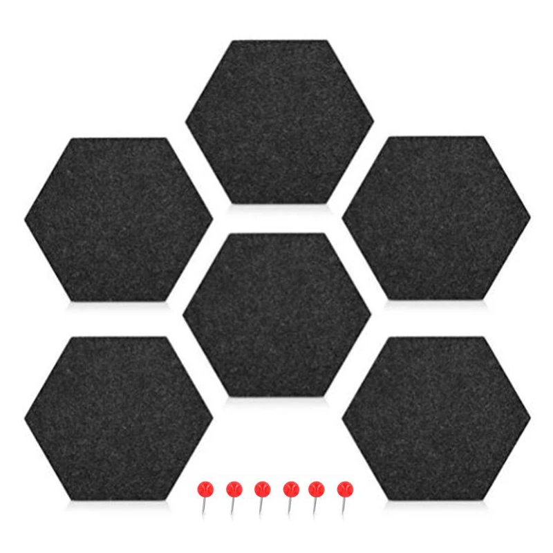
Wall Decor Decorative Notice Board Hexagon Bulletin Cork Tiles Felt Pin Board 