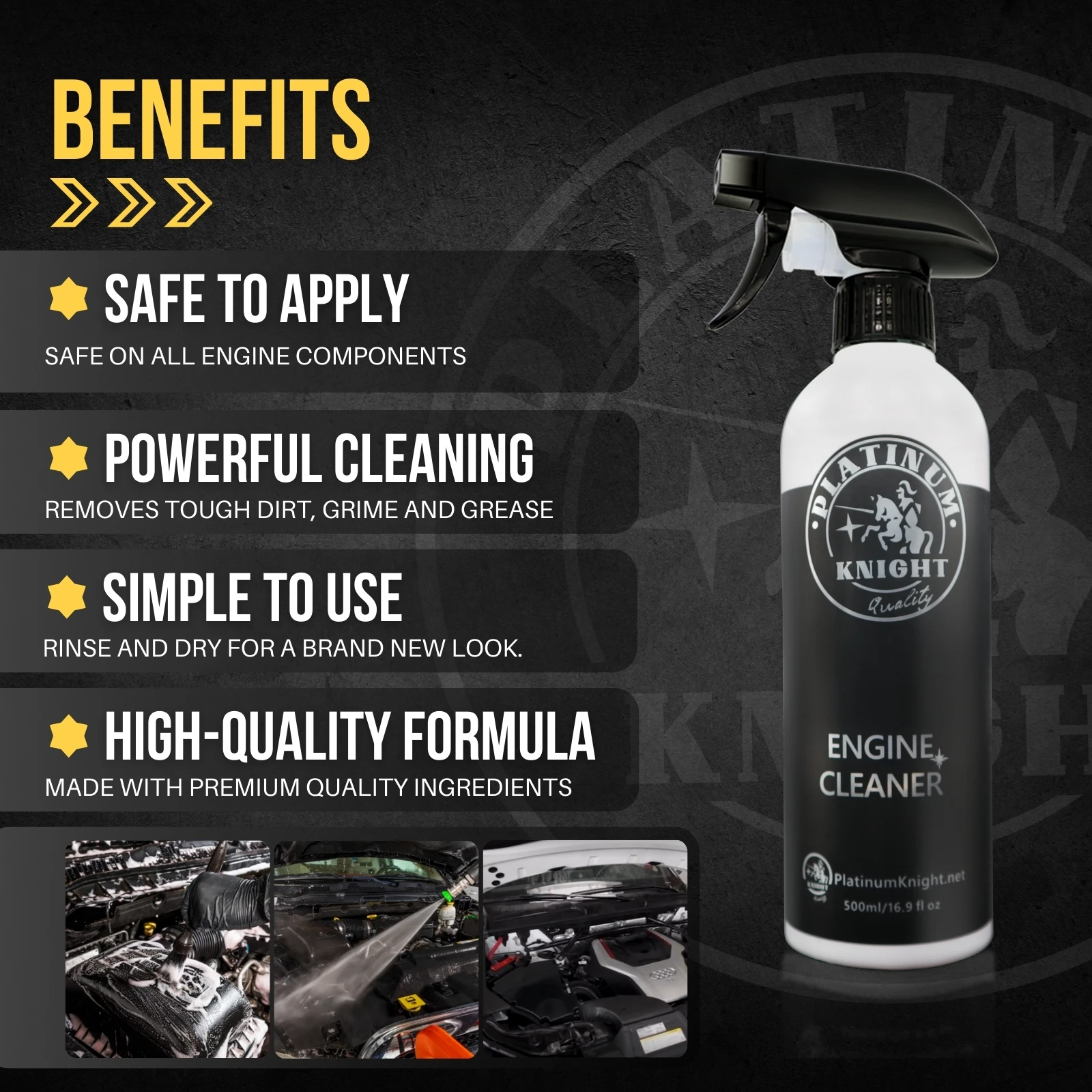 Heavy-Duty Engine Cleaner and Degreaser Spray Dissolves Oils & Greases Car Deatiling 500ml