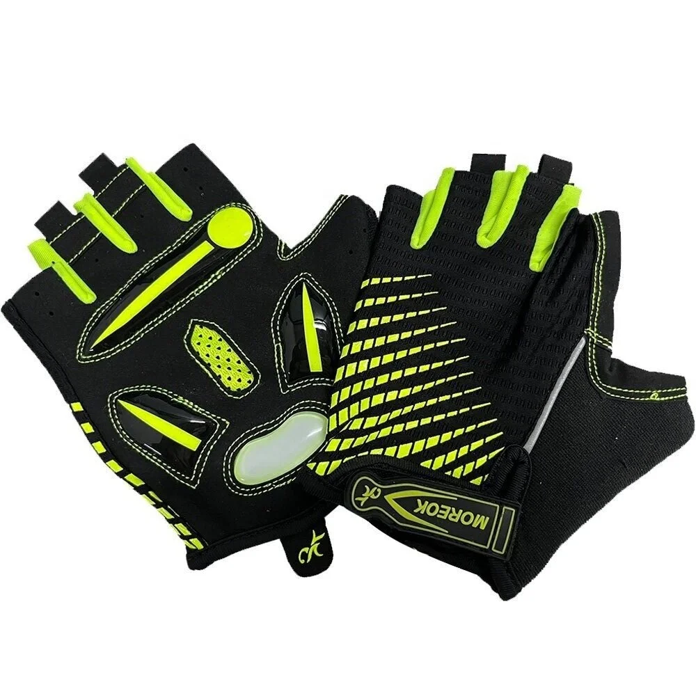 MOREOK Lycra Stretch Fabric Summer Half Finger Shockproof 5MM Gel Pads Road Bike Cycling Outdoor Sports Gloves for Men and Women