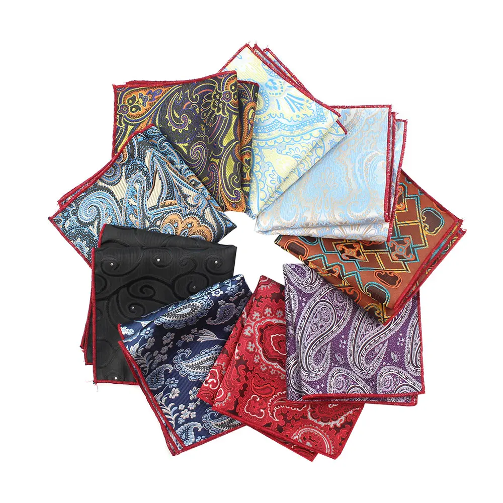 
 Высококачественный носовой платок, шарфы из полиэстера, винтажная ткань для делового костюма, мужские карманные квадратные носовые платки 23*23 см  