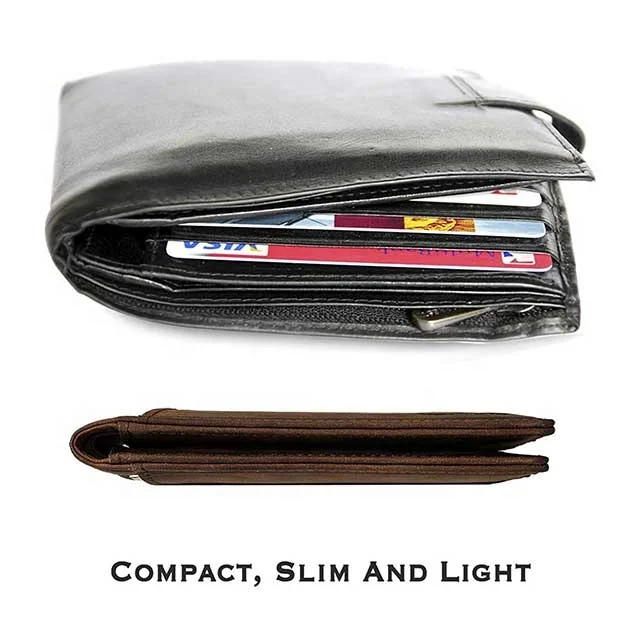 Saffiano Leather Bifold Leather Men Wallet Minimal Rfid Blocking Man Short Bifold Wallet Manufacturer for men