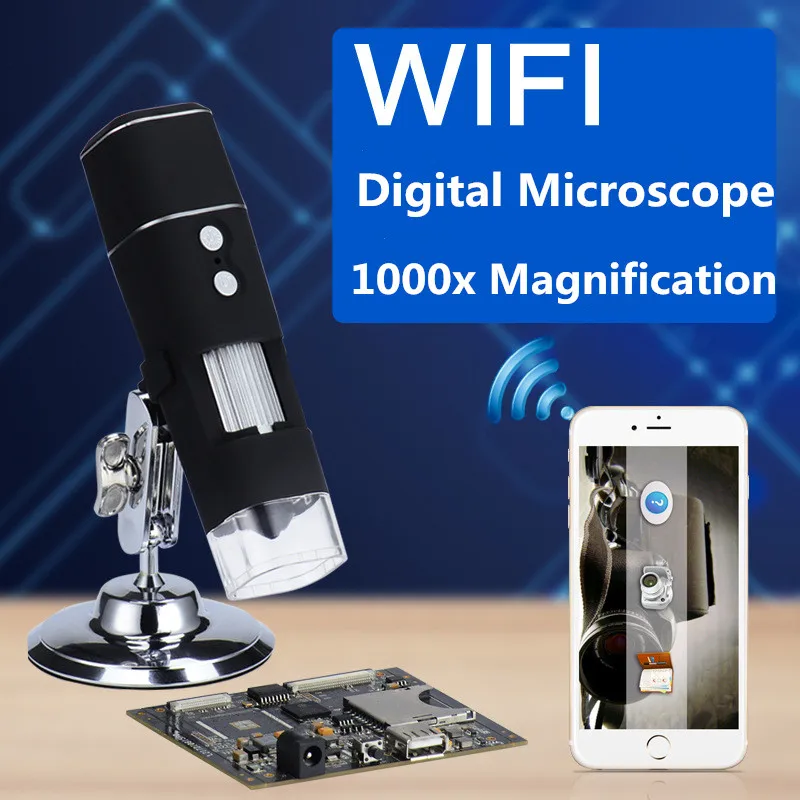 Wireless WiFi Microscope, 1000X Digital Microscope WIFI Electronic Magnifying Glass